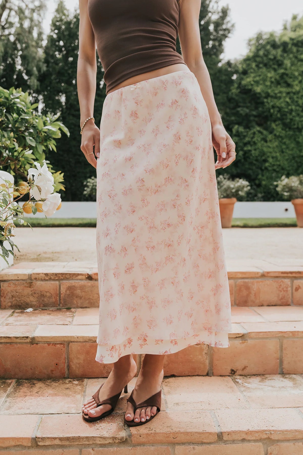 Floral midi skirt
