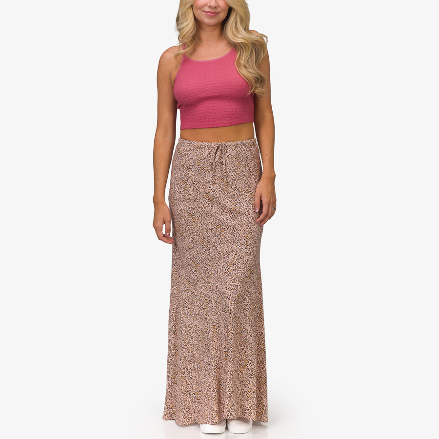 Long leopard-print skirt